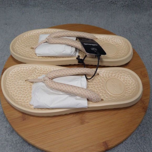 Allbirds Sugar Zeffer Lux Beige Flip Flops Tan Cream Comfort Sandal - Picture 3 of 11